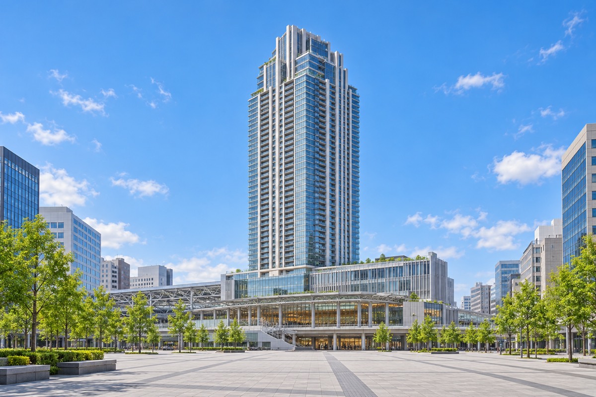 역 직결 48층 타워 최상층 코너 펜트하우스 · 외관 · 주거 예시